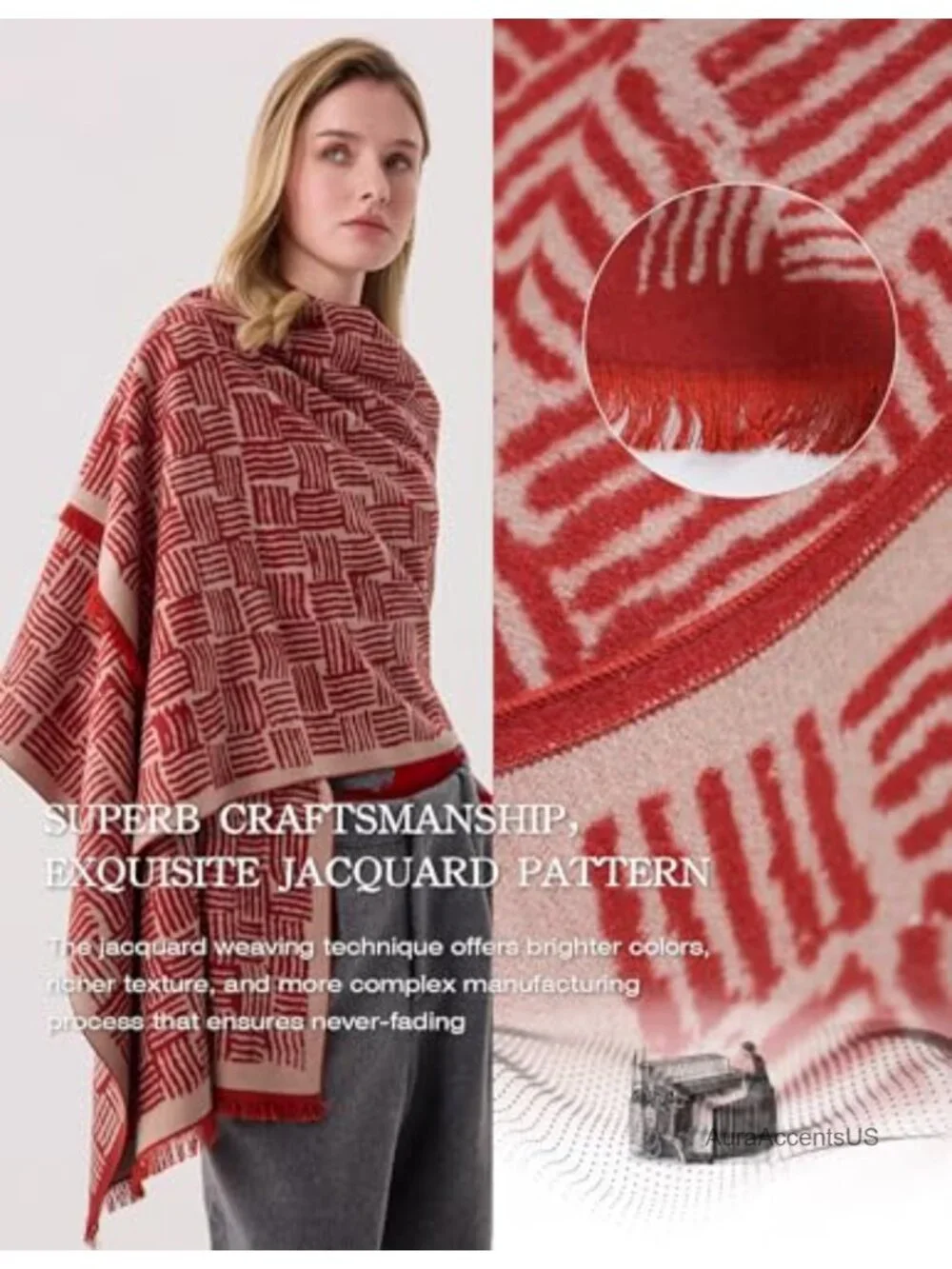 100% Mulberry Silk Jacquard Shawl Wrap Pashmina 71